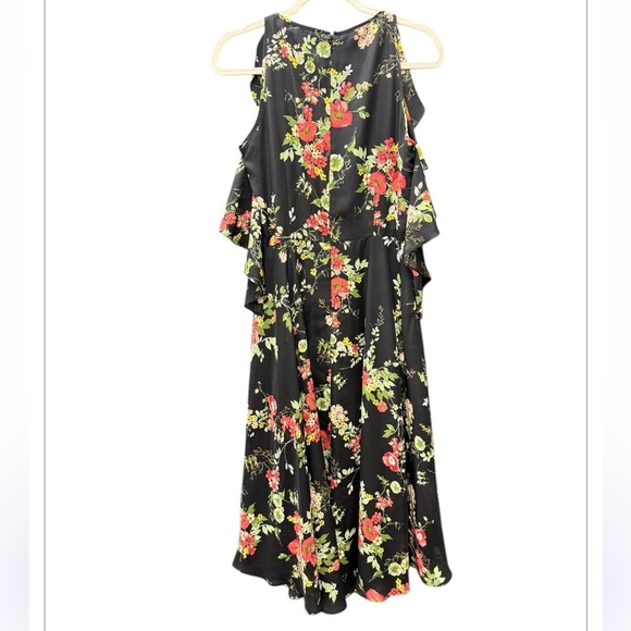 ALEX MARIE Penelope Floral Cold Shoulder Ruffle Chiffon Long Dress - Picture 2 of 8